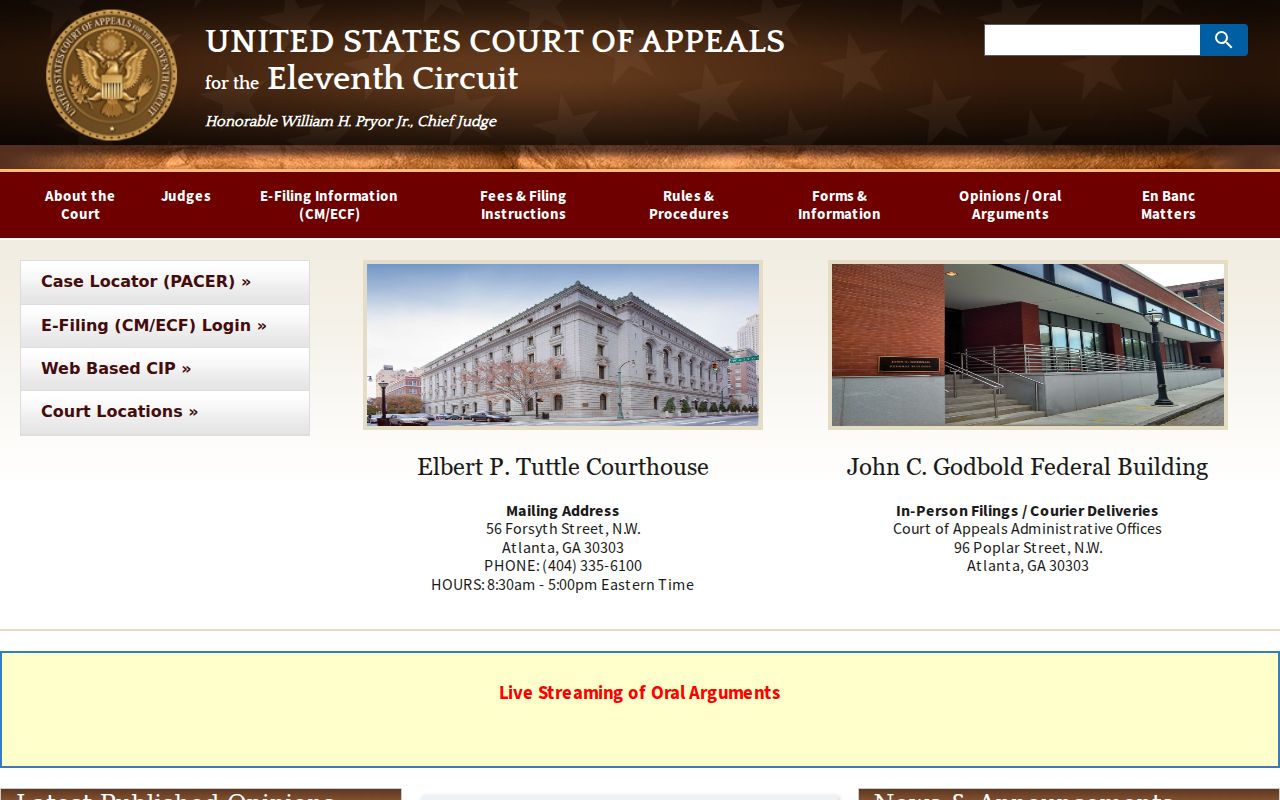 Eleventh Circuit Court of Appeals official site