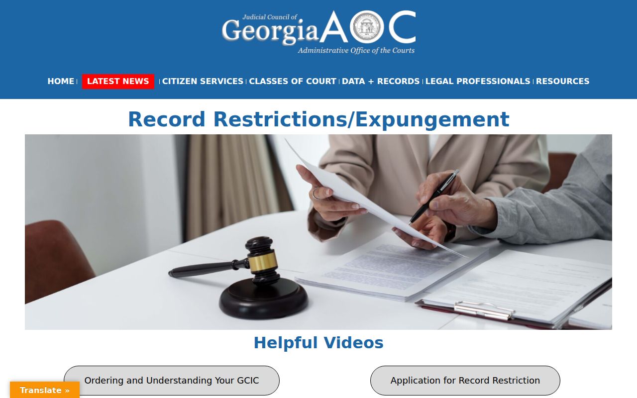 Hancock County criminal docket record restriction source