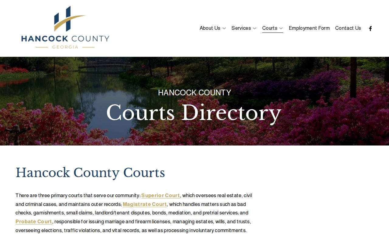 Hancock County official courts directory