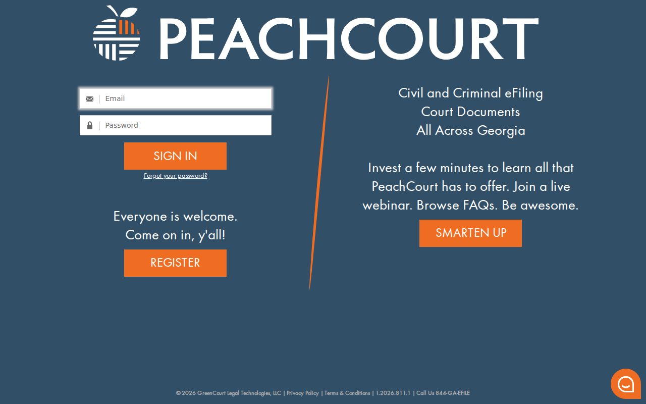 PeachCourt case search gateway for Hancock County Superior Court