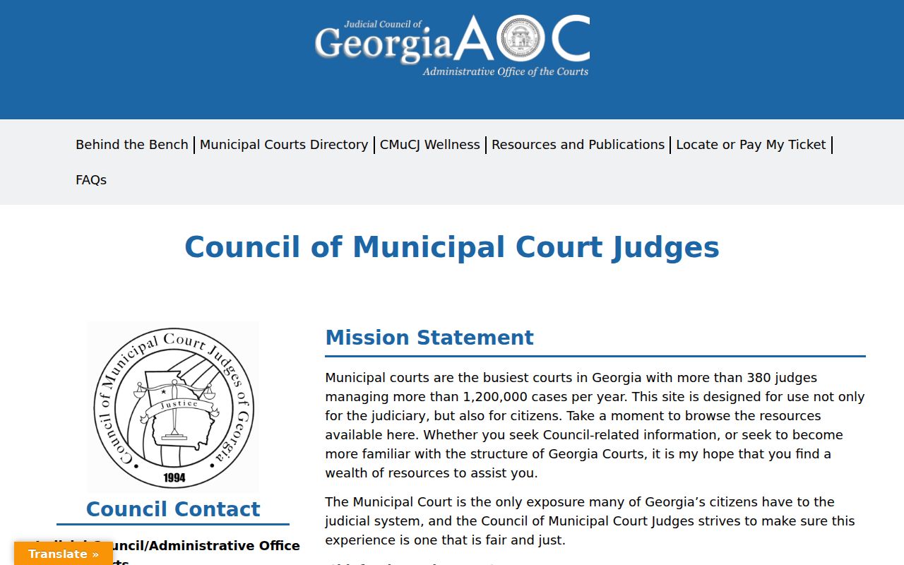 Georgia Municipal Courts official overview